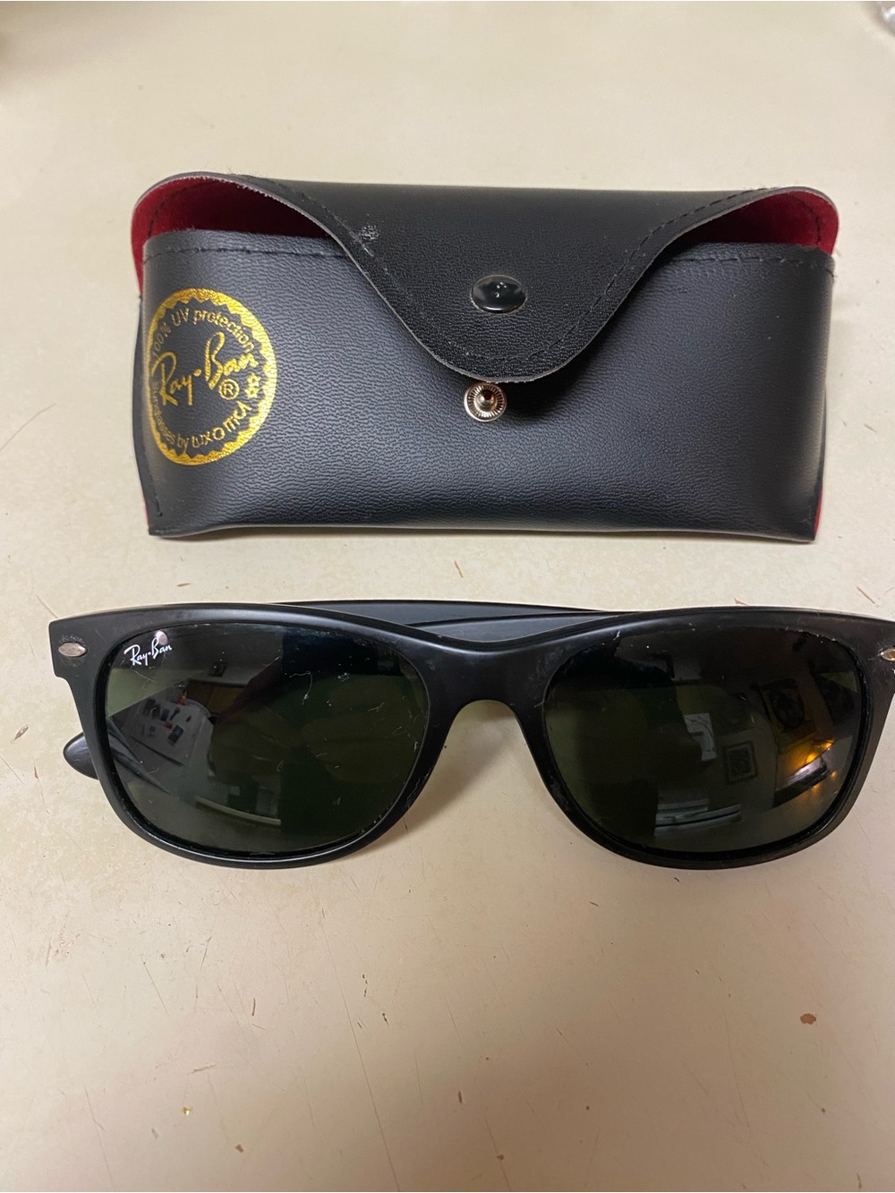 3 pairs : Ray-Ban Classic Wayfarer Sunglasses in Black with Green Lenses